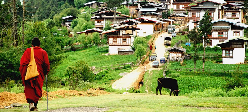 Mountain village in Bhutan